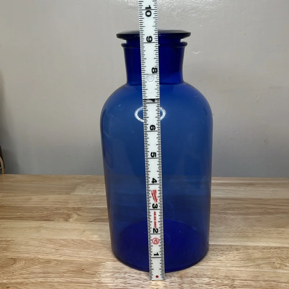 Pier 1 cobalt blue canister with lid, vase